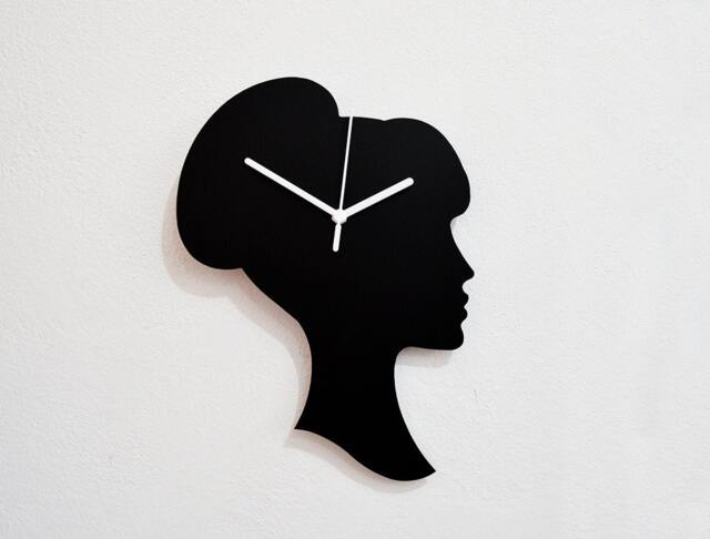 Woman Vintage Haircut Silhouette - Wall Clock - image 1