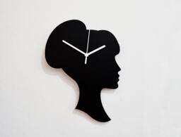 Woman Vintage Haircut Silhouette - Wall Clock - thumbnail 1