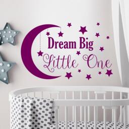 Dream Big Little One Wall Decal, One, Nursery Decor, Quote, Quote Decal Sm255 - thumbnail 2