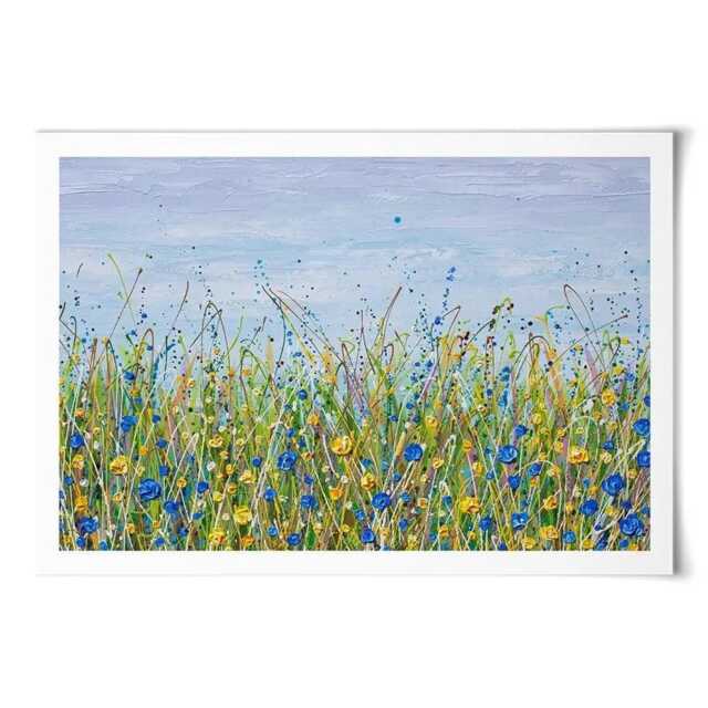 Blue & Yellow Wildflowers Art Print - image 1