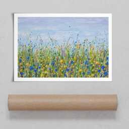 Blue & Yellow Wildflowers Art Print - thumbnail 4