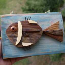 Wooden Wall Fish, Fishing Gift For Men, Lake House Decor, Fish Rustic Fish Beach Nautical Art - thumbnail 3