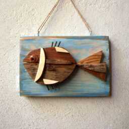 Wooden Wall Fish, Fishing Gift For Men, Lake House Decor, Fish Rustic Fish Beach Nautical Art - thumbnail 2
