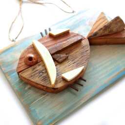 Wooden Wall Fish, Fishing Gift For Men, Lake House Decor, Fish Rustic Fish Beach Nautical Art - thumbnail 4