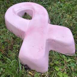 Solid Concrete Cancer Awareness Ribbon Statue Memorial - thumbnail 2