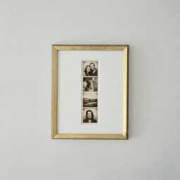 8x10 Photobooth Strip Picture Frame, Walnut & Gold Fillet Mid Century Modern - thumbnail 3