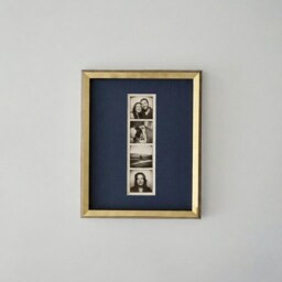 8x10 Photobooth Strip Picture Frame, Walnut & Gold Fillet Mid Century Modern - thumbnail 2
