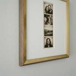 8x10 Photobooth Strip Picture Frame, Walnut & Gold Fillet Mid Century Modern - thumbnail 3
