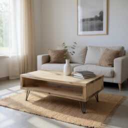Reclaimed Industrial Scaffold Wood Hairpin Legs Coffee Table/Tv Stand Unit - Coffee - thumbnail 2