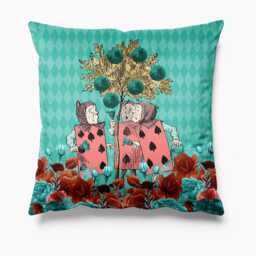 Outdoor Garden Cushion - Alice in Wonderland Teal Duchess Waterproof Water Resistant Pillows 18 - thumbnail 1