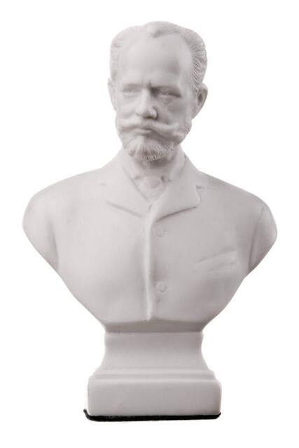 Russian Composer Pyotr Tchaikovsky Marble Bust Statue 4.8'' - 12 cm White