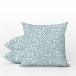 Outdoor Pillows - Weatherproof Garden Cushions William Morris Floral Pattern Vintage Bird & Anemone Blue English House Style - thumbnail 1