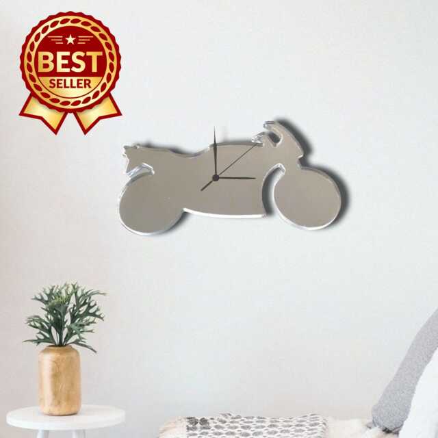 Motorbike Acrylic Clock - Many Colours Available - Bespoke Shapes & Sizes Made - image 1