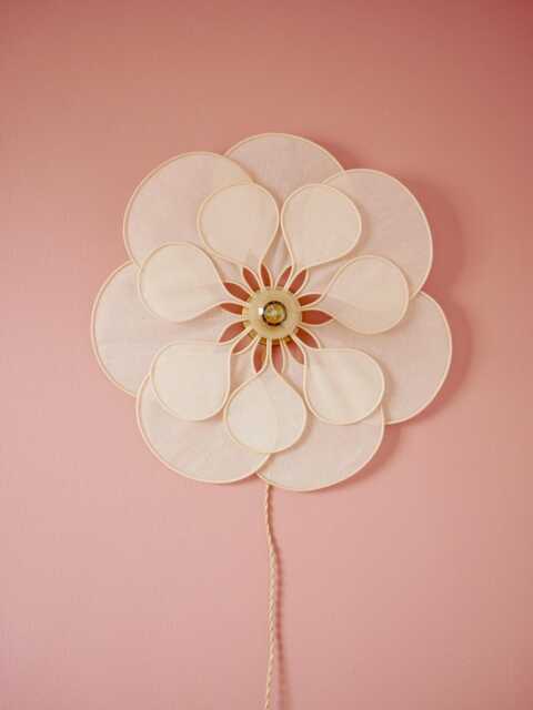 14 Petal Linen & Rattan Flower Wall Light - Chandelier Lamp Handcrafted - image 1