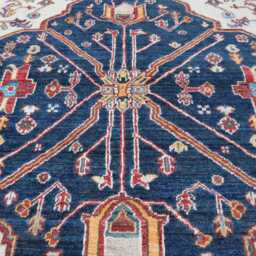 9x12 Ft Palace Kazak Brand New Area Rug, Afghan Handmade High Pile Soft Wool Traditional Dining Table Livingroom Carpet - thumbnail 3