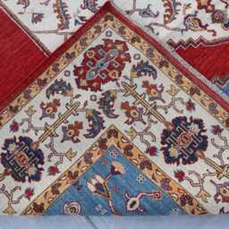 9x12 Ft Palace Kazak Brand New Area Rug, Afghan Handmade High Pile Soft Wool Traditional Dining Table Livingroom Carpet - thumbnail 4