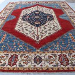 9x12 Ft Palace Kazak Brand New Area Rug, Afghan Handmade High Pile Soft Wool Traditional Dining Table Livingroom Carpet - thumbnail 2