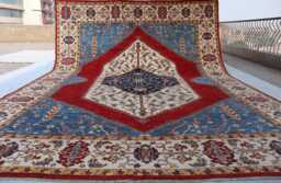 9x12 Ft Palace Kazak Brand New Area Rug, Afghan Handmade High Pile Soft Wool Traditional Dining Table Livingroom Carpet - thumbnail 1