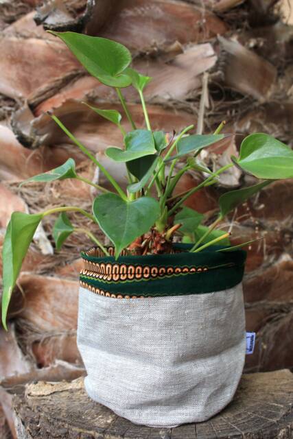 "Wax & Linen Pot Cover ""Asamankese" - image 1