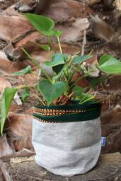 "Wax & Linen Pot Cover ""Asamankese" - thumbnail 1