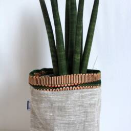 "Wax & Linen Pot Cover ""Asamankese" - thumbnail 2