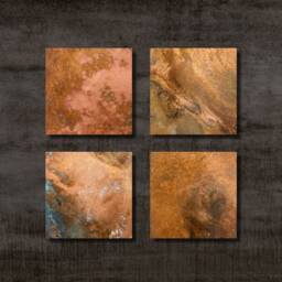 Copper Pictures, Custom Wall Art, Patinated Decor, Square Decoration, Patina Copper, Lofty Design, Gift - thumbnail 2