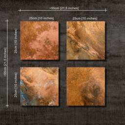 Copper Pictures, Custom Wall Art, Patinated Decor, Square Decoration, Patina Copper, Lofty Design, Gift - thumbnail 3