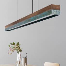 Pendant Lamp - Walnut & Oxidised Copper Dining Room Gantlights Led - thumbnail 3