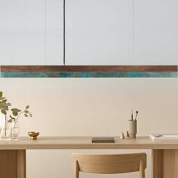 Pendant Lamp - Walnut & Oxidised Copper Dining Room Gantlights Led - thumbnail 2