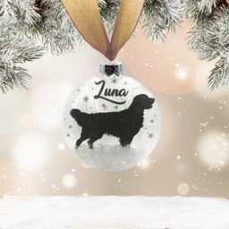 Golden Retriever Dog Personalised Ornament - Custom Glass Christmas Bauble