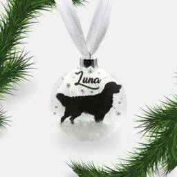 Golden Retriever Dog Personalised Ornament - Custom Glass Christmas Bauble - thumbnail 2
