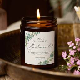 Personalised Bridesmaid Proposal Candle Scented Soy Wax Botanical Gift - thumbnail 1