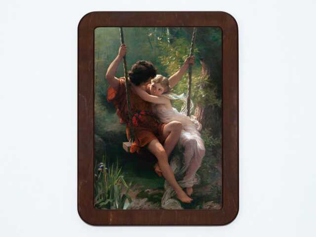 Pierre Auguste Cot Print, Young Love On Swing, Wooden Framed Art - image 1