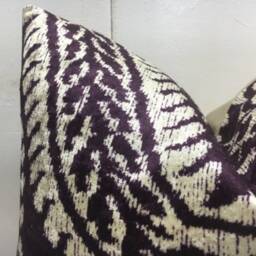 Silk Ikat Pillow Cover 16x16, Handwoven Accent Cushion - thumbnail 3