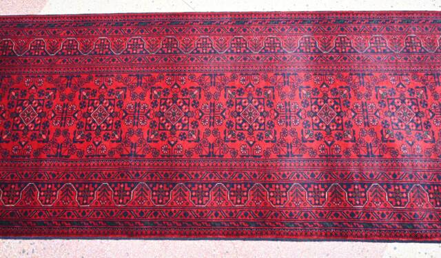19.8 X 2.8 Ft, Afghan Bukhara Runner Rug, Handmade Wool Oriental Bokhara Hallway Rug 20 Ft/Khal Mohammadi - image 1