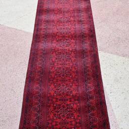 19.8 X 2.8 Ft, Afghan Bukhara Runner Rug, Handmade Wool Oriental Bokhara Hallway Rug 20 Ft/Khal Mohammadi - thumbnail 2