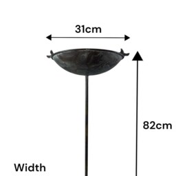 Antique Grey Bird Bath Feeder Garden Giftware Decor Decoration - thumbnail 2