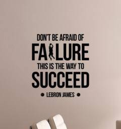 Don't Be Afraid Of Failure This Is The Way To Succeed Wall Decal Vinyl Sticker Quote Art Decor Poster Basketball Player Gift Sq6 - thumbnail 1