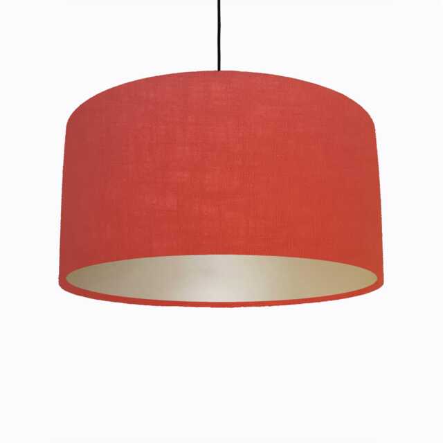 Burnt Orange Lampshade in Linen With Champagne Lining - image 1
