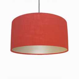 Burnt Orange Lampshade in Linen With Champagne Lining