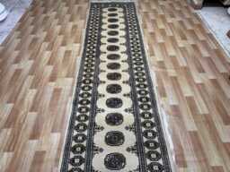 2.6x13 Beige Color Bokhara Rug - Runner Hallway Stairs Bukhara Long Silk Touch Afghan - thumbnail 1