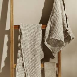 Exfoliating Face Linen Towel, Heavyweight Soft Scrub Waffled Natural Flax, Absorbent, Hypoallergenic, Antimicrobial Sensitive Skin Bathroom - thumbnail 4