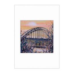 Tyne Bridge, Newcastle Handmade Mounted Mini A4 Art Print - Cream Mount Ready For Framing Signed & Titled Gift North East UK -Art - thumbnail 2