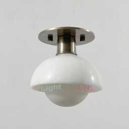 Alabaster Modern Brass Flush Mount Ceiling Light With Glass Globe - thumbnail 3