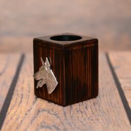 Dobermann - Wooden Candlestick With Dog, Souvenir, Decoration, Limited Edition, Collection - thumbnail 2