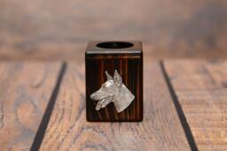 Dobermann - Wooden Candlestick With Dog, Souvenir, Decoration, Limited Edition, Collection - thumbnail 1