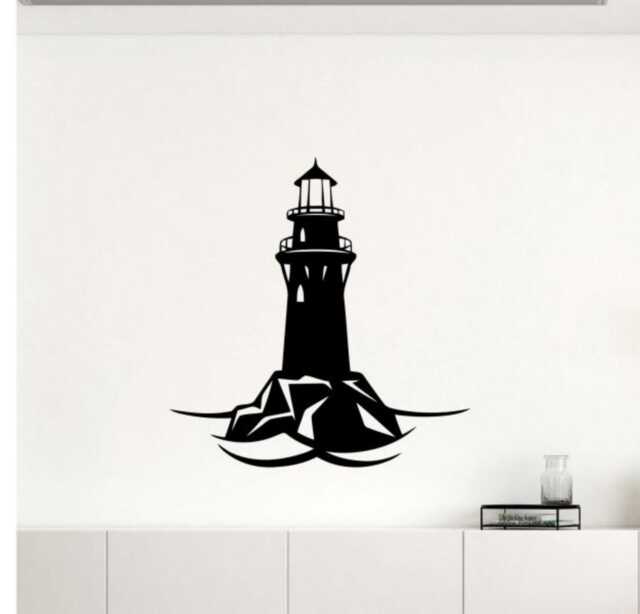 Lighthouse Wall Decal Vinyl Sticker Nautical Ocean Sea Beach Home Interior Removable Bedroom Decor - 3Lhs - image 1