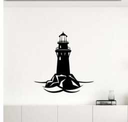Lighthouse Wall Decal Vinyl Sticker Nautical Ocean Sea Beach Home Interior Removable Bedroom Decor - 3Lhs - thumbnail 1