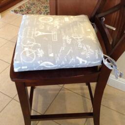 Paris Print Chair Cushion Cover French Stamp Fabric Seat - thumbnail 2