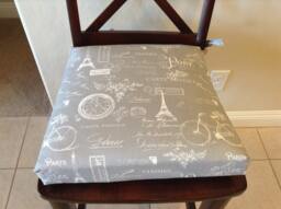 Paris Print Chair Cushion Cover French Stamp Fabric Seat - thumbnail 1